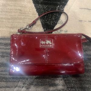 COACH Wristlet in Red Patent Leather
